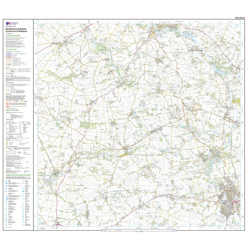 Explorer Active 238 East Dereham & Aylsham Map With Digital Version