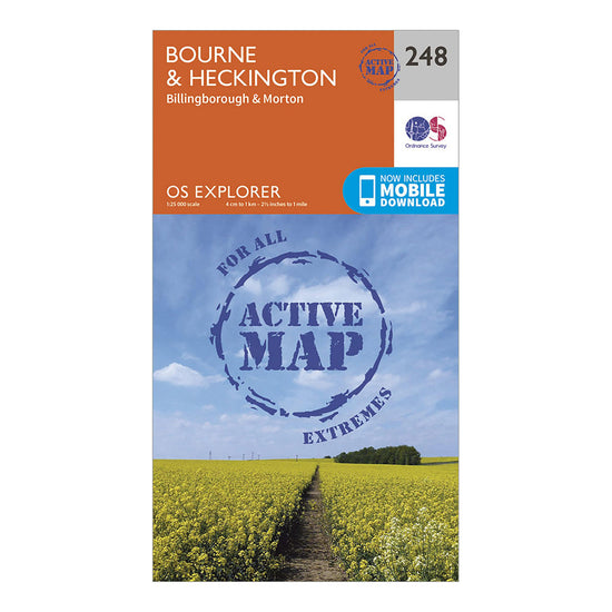 Explorer Active 248 Bourne & Heckington Map With Digital Version
