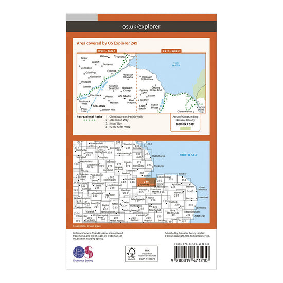 Explorer Active 249 Spalding & Holbeach Map With Digital Version