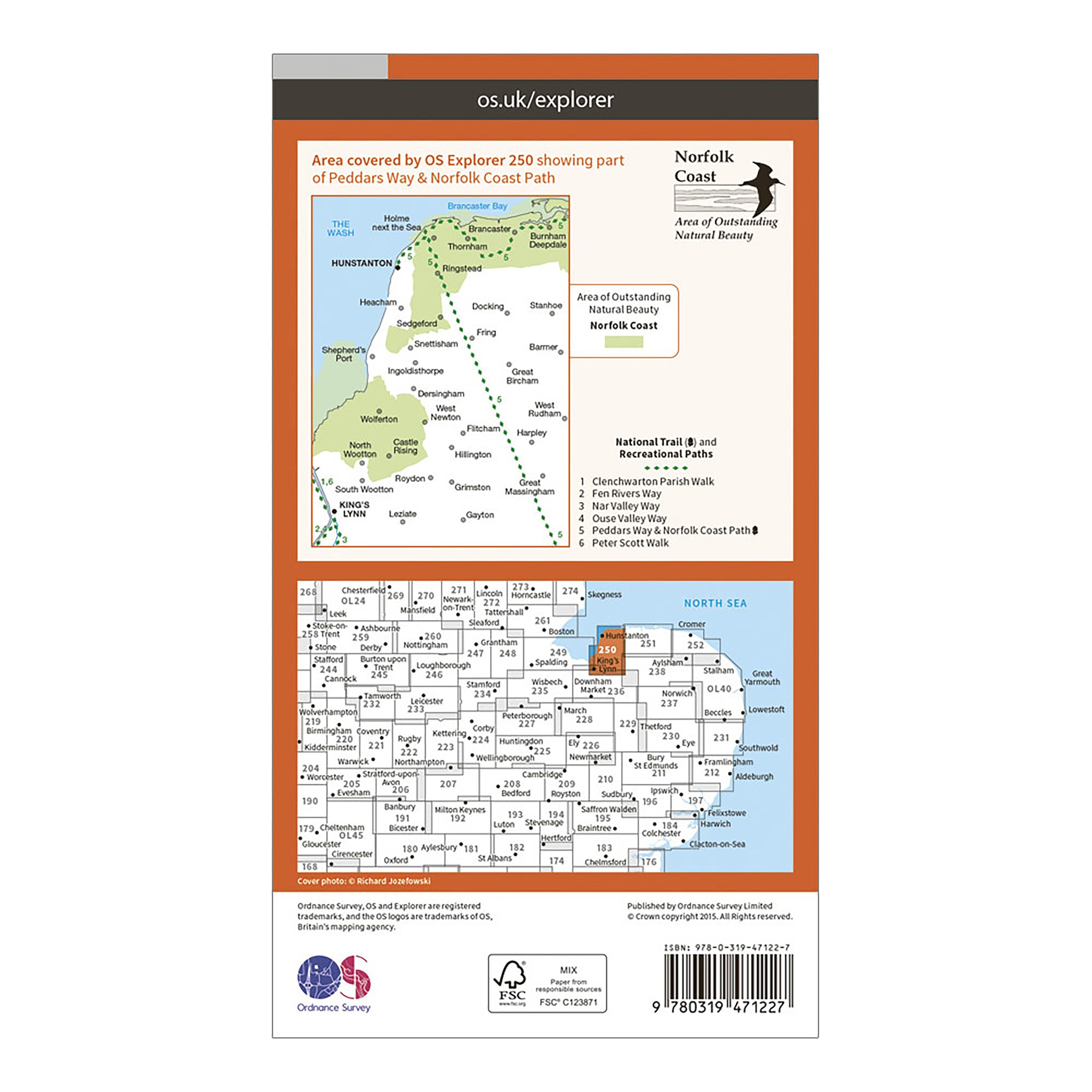Explorer Active 250 Norfolk Coast West Map With Digital Version