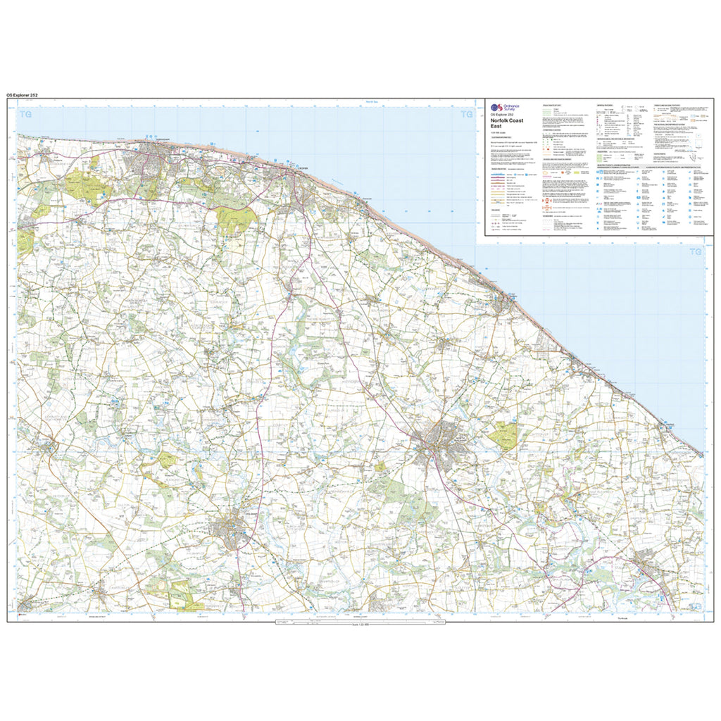 Local 252 Coverage Map Ordnance Survey Explorer Active 252 Norfolk Coast East Map With Digital ...