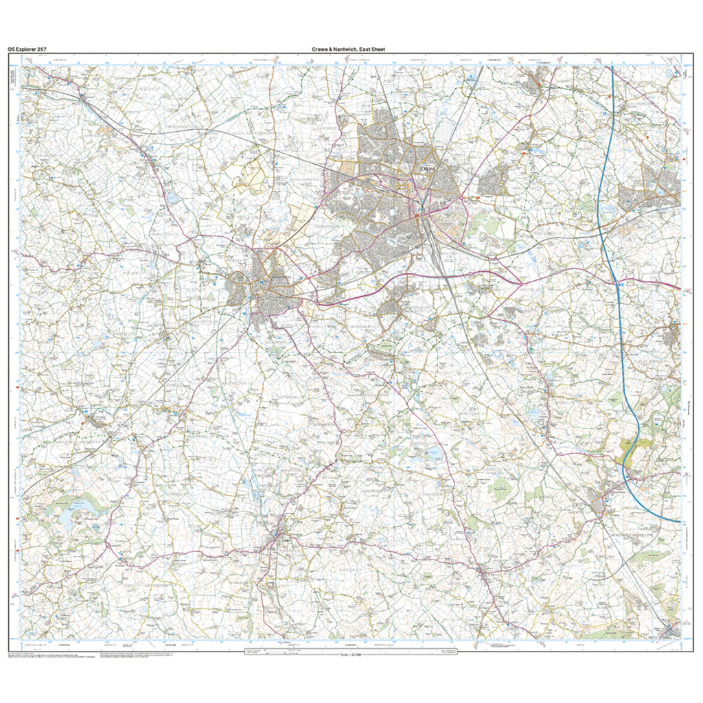 Explorer Active 257 Crewe & Nantwich Map with Digital Version