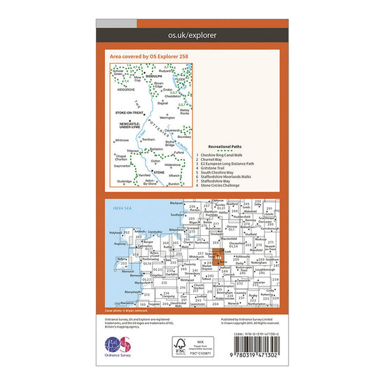 Explorer Active 258 Stoke-on-Trent & Newcastle-under-Lyme Map With Digital Version