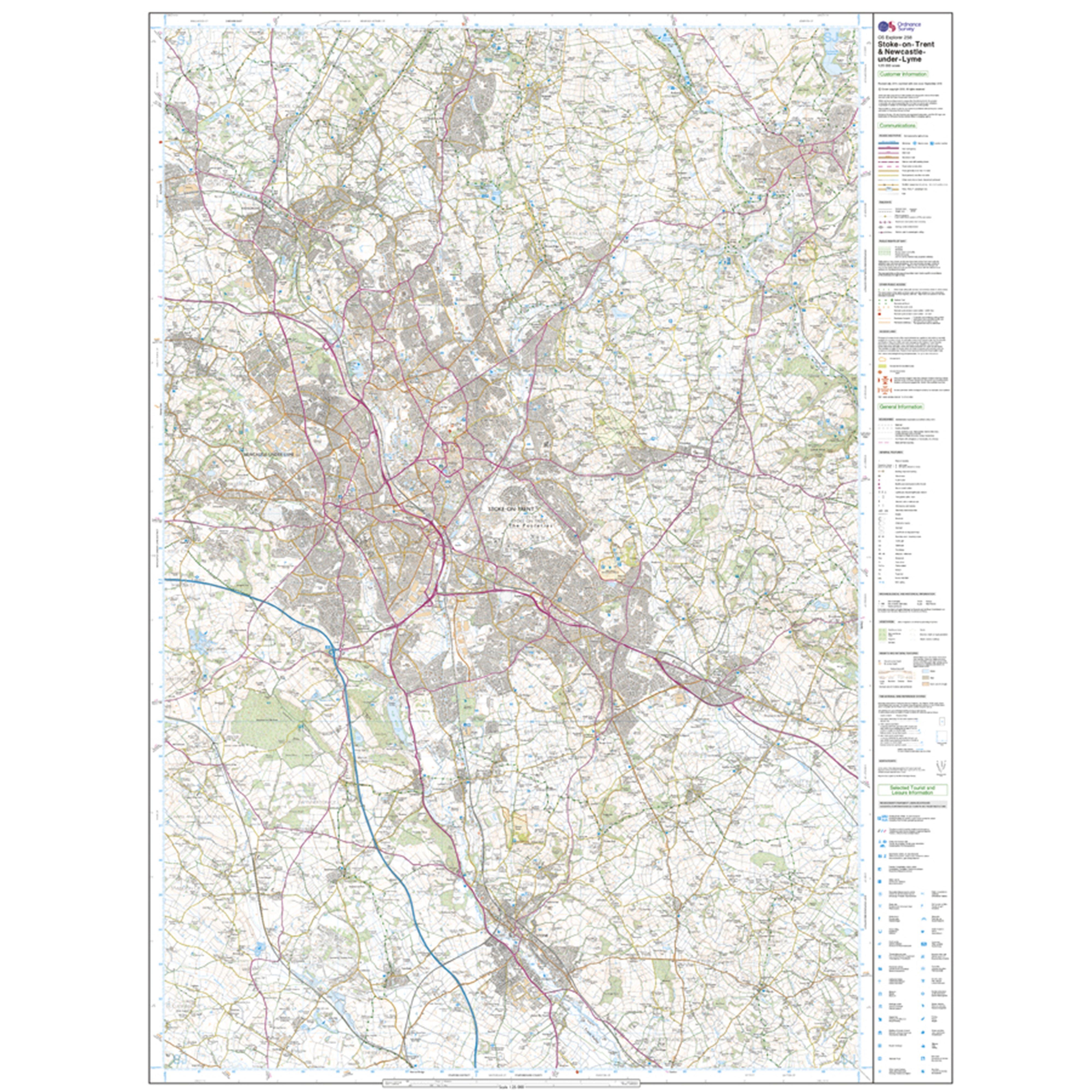 Explorer Active 258 Stoke-on-Trent & Newcastle-under-Lyme Map With Digital Version