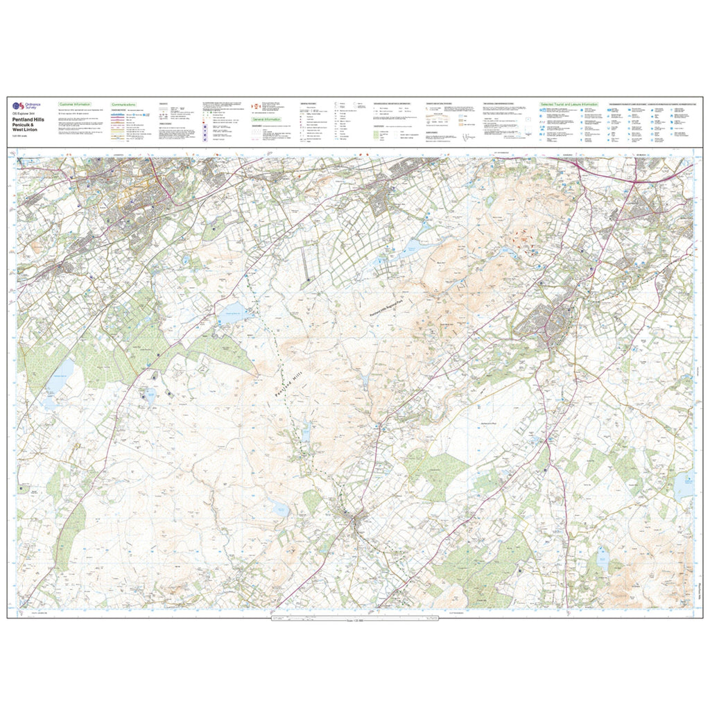 Explorer 344 Pentland Hills Map With Digital Version