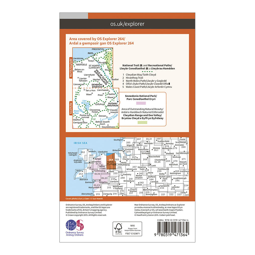 Explorer Active 264 Vale of Clwyd, Rhyl, Denbigh & Ruthin Map With Digital Version
