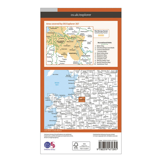 Explorer Active 267 Northwich & Delamere Forest Map With Digital Version