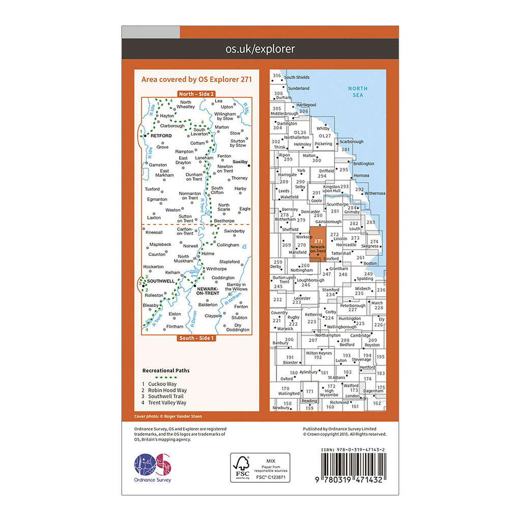 Explorer Active 271 Newark-on-Trent Map With Digital Version