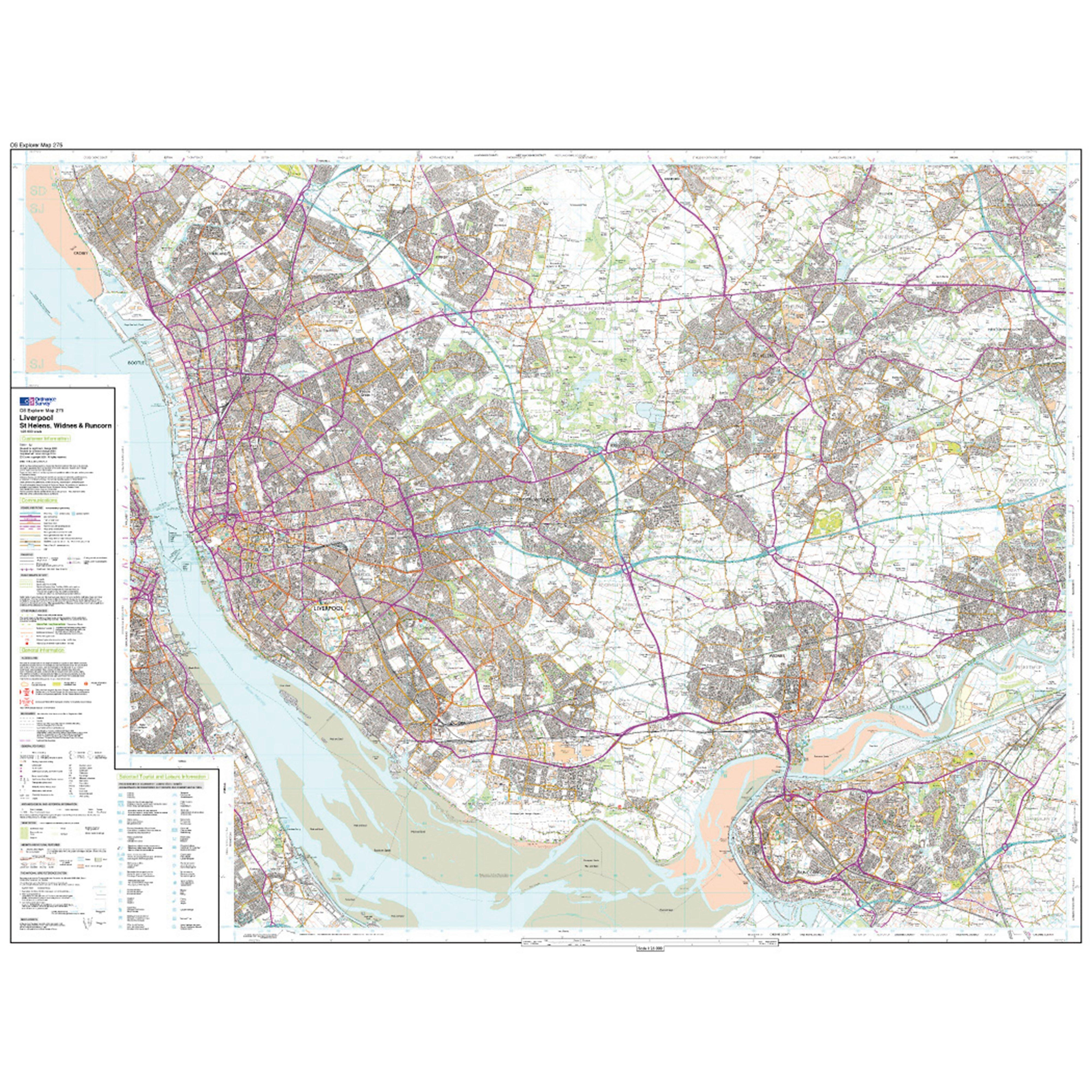 Explorer Active 275 Liverpool, St Helens, Widnes & Runcorn Map With Digital Version
