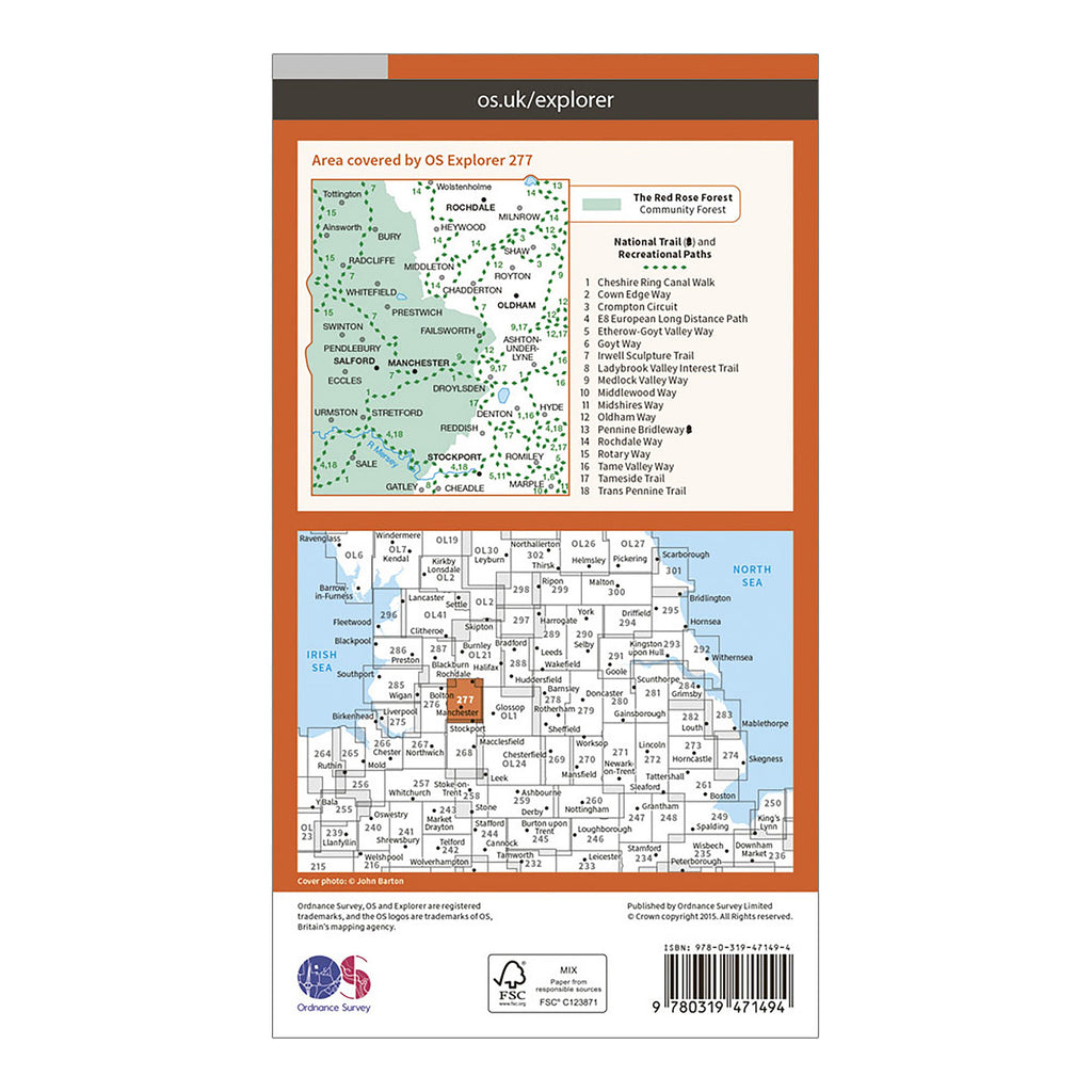 Explorer Active 277 Manchester & Salford Map With Digital Version