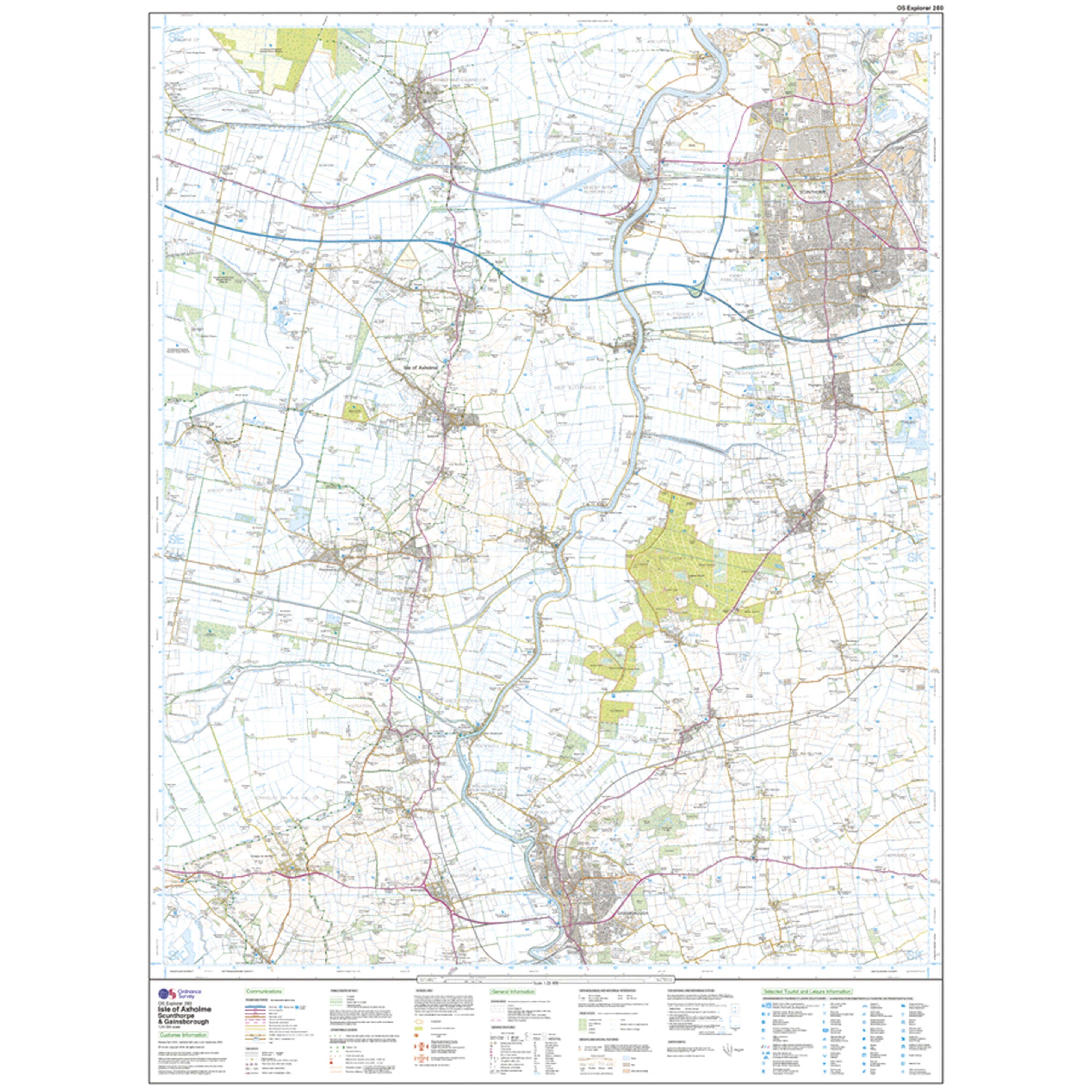 Explorer Active 280 Isle of Axholme, Scunthorpe & Gainsborough Map With Digital Version