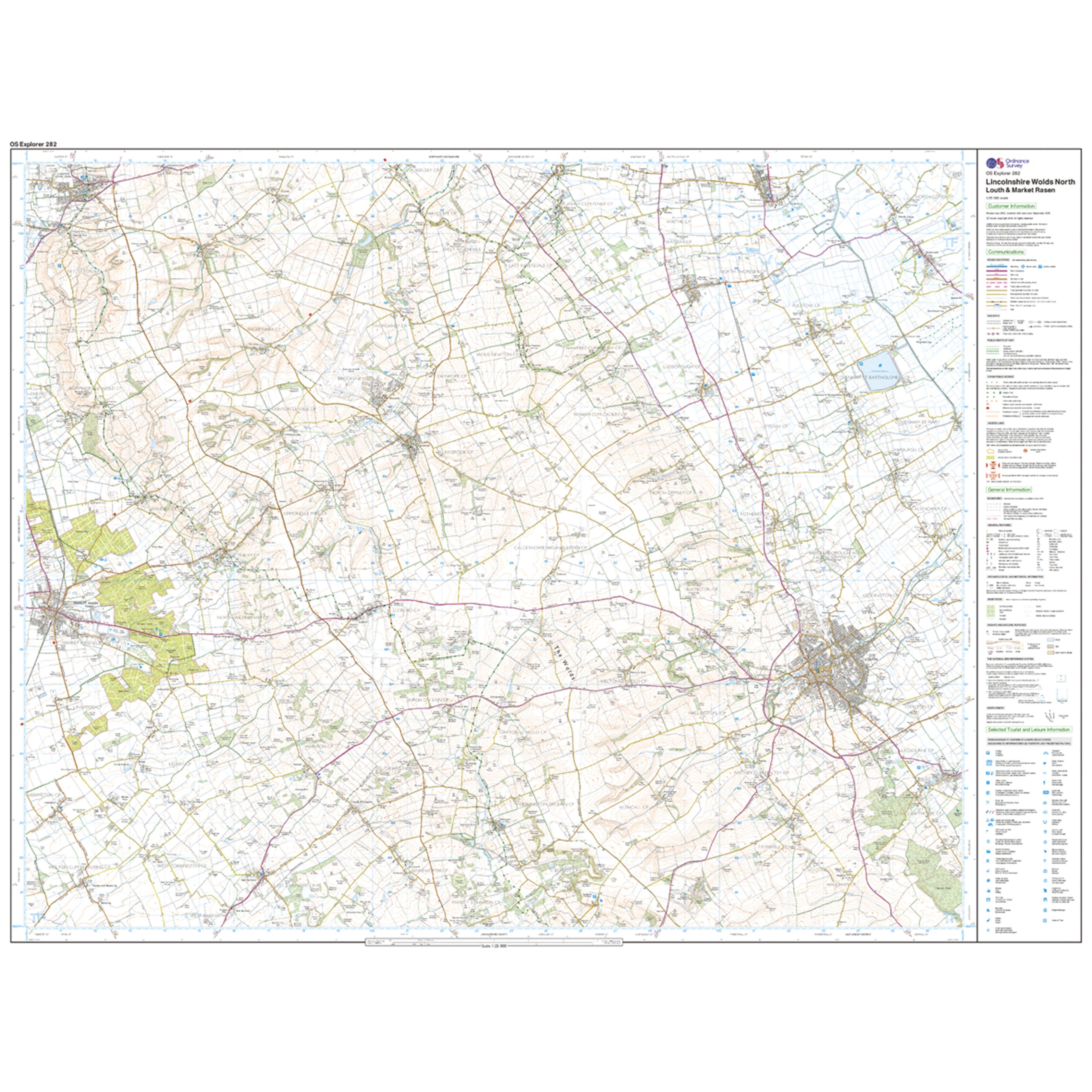Explorer Active 282 Lincolnshire Wolds North Map With Digital Version
