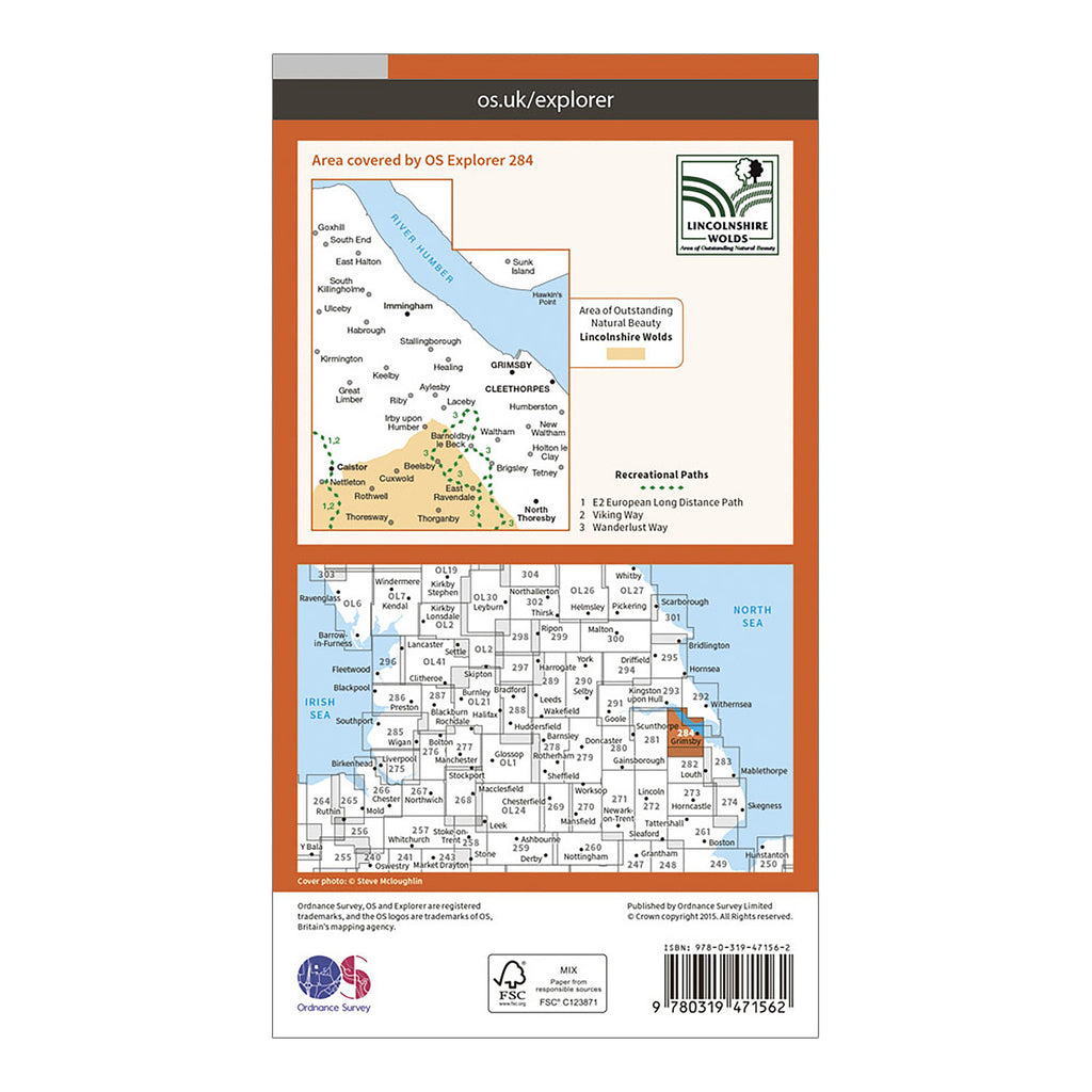 Explorer Active 284 Grimsby, Cleethorpes & Immingham Map With Digital Version