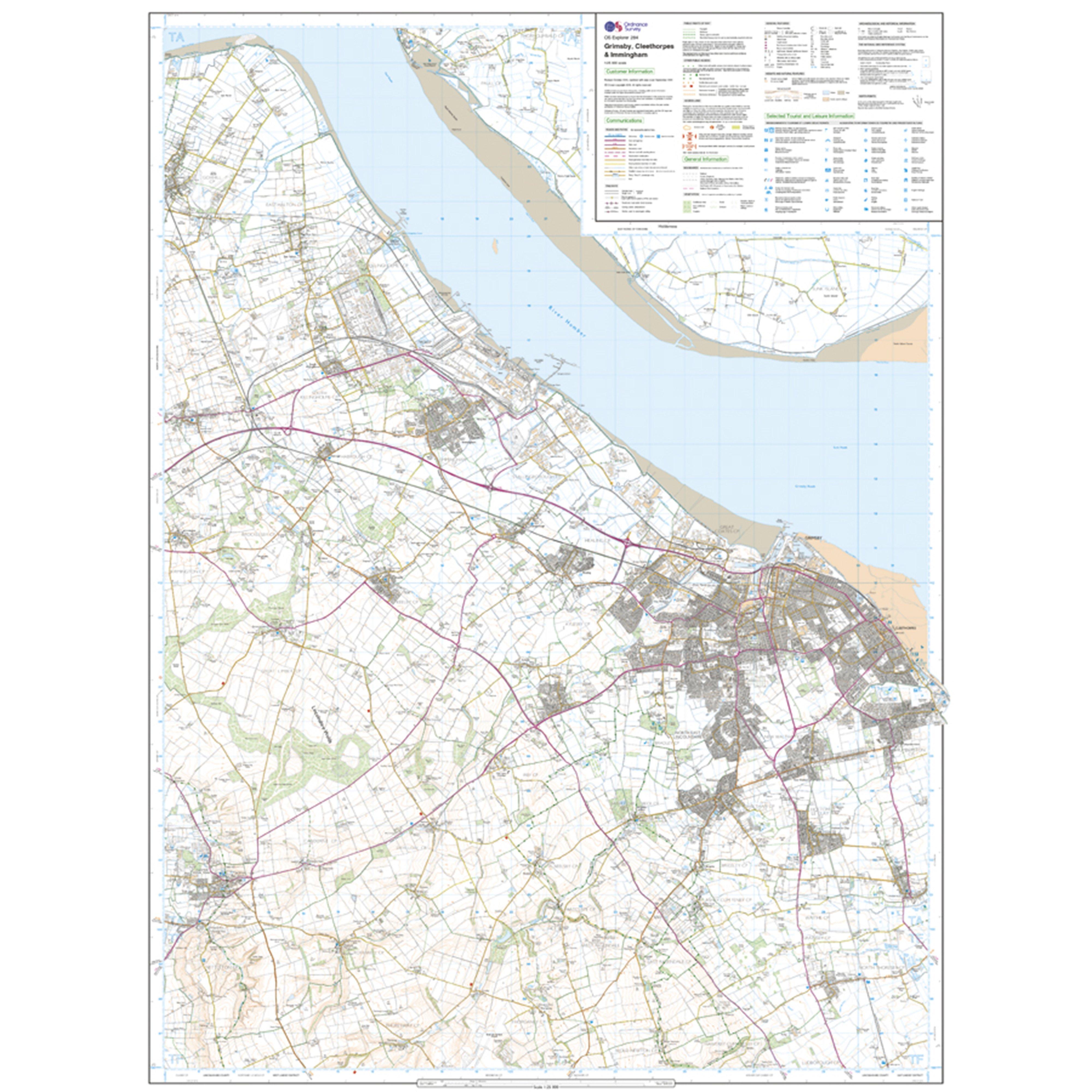Explorer Active 284 Grimsby, Cleethorpes & Immingham Map With Digital Version