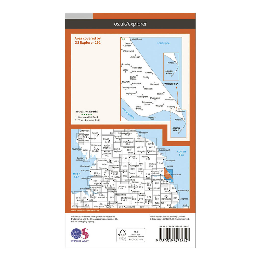 Explorer Active 292 Withernsea & Spurn Head Map With Digital Version