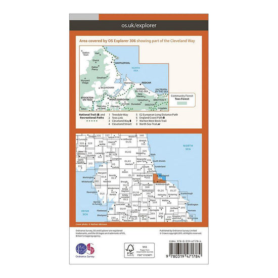 Explorer 306 Middlesbrough & Hartlepool Active Map