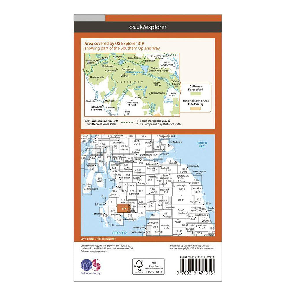 Explorer Active 319 Galloway Forest Park South Map With Digital Version