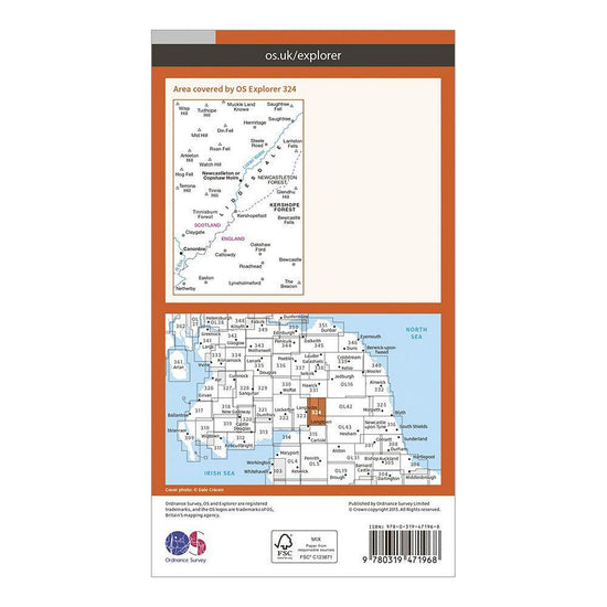 Explorer Active 324 Liddersdale & Kershope Forest Map With Digital Version