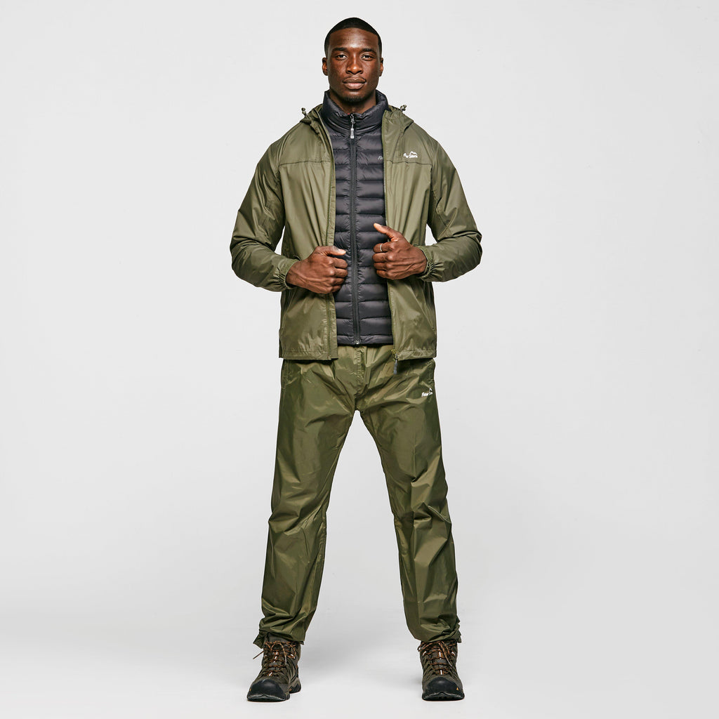 Mens Waterproof Packable Pants Green