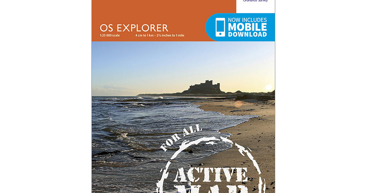 Ordnance Survey Explorer Active 340 Holy Island & Bamburgh Map With ...