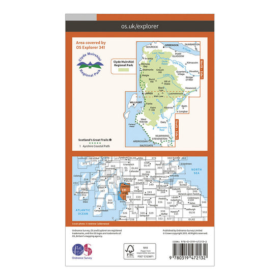 Explorer Active 341 Greenoch, Largs & Millport Map With Digital Version