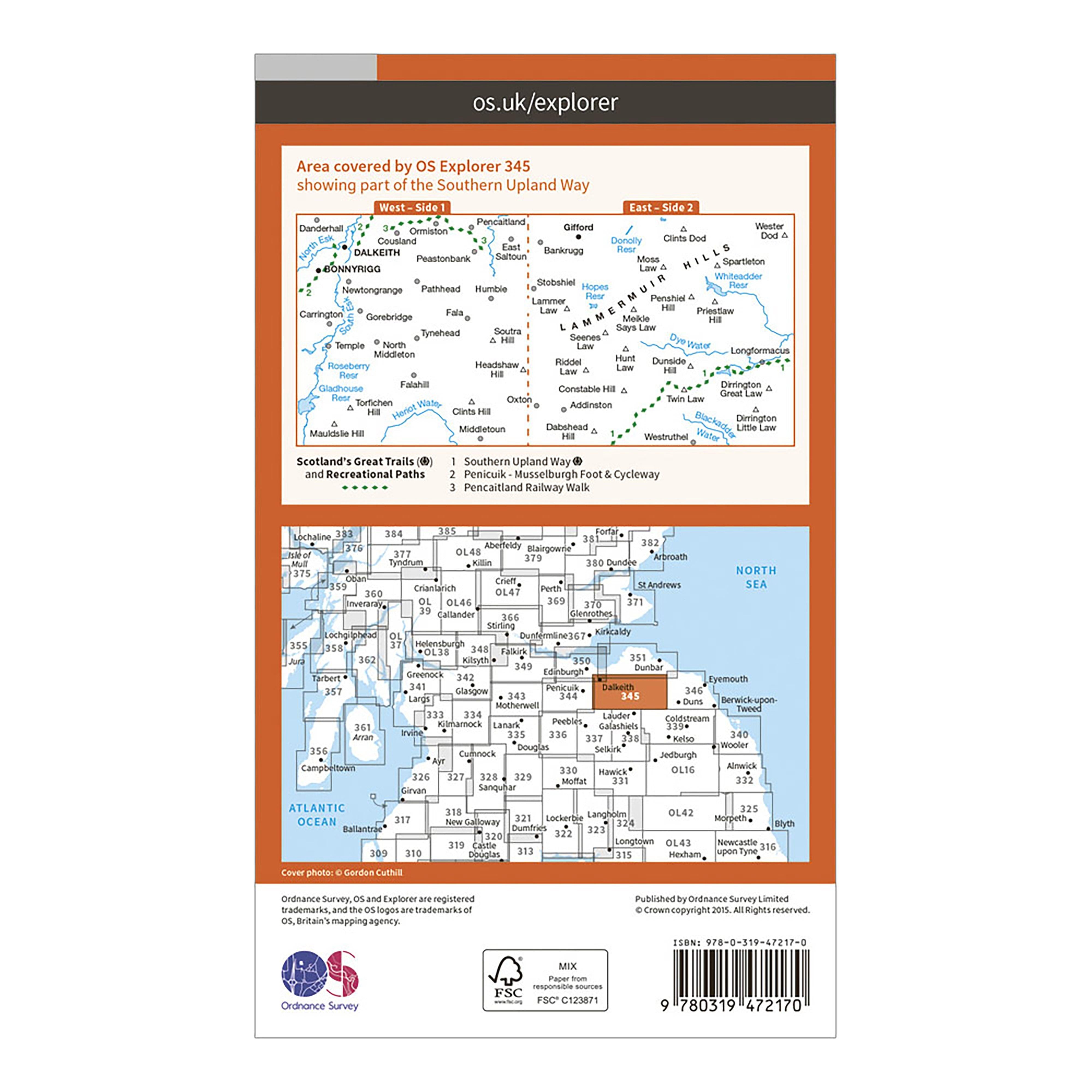 Explorer Active 345 Lammermuir Hills Map With Digital Version