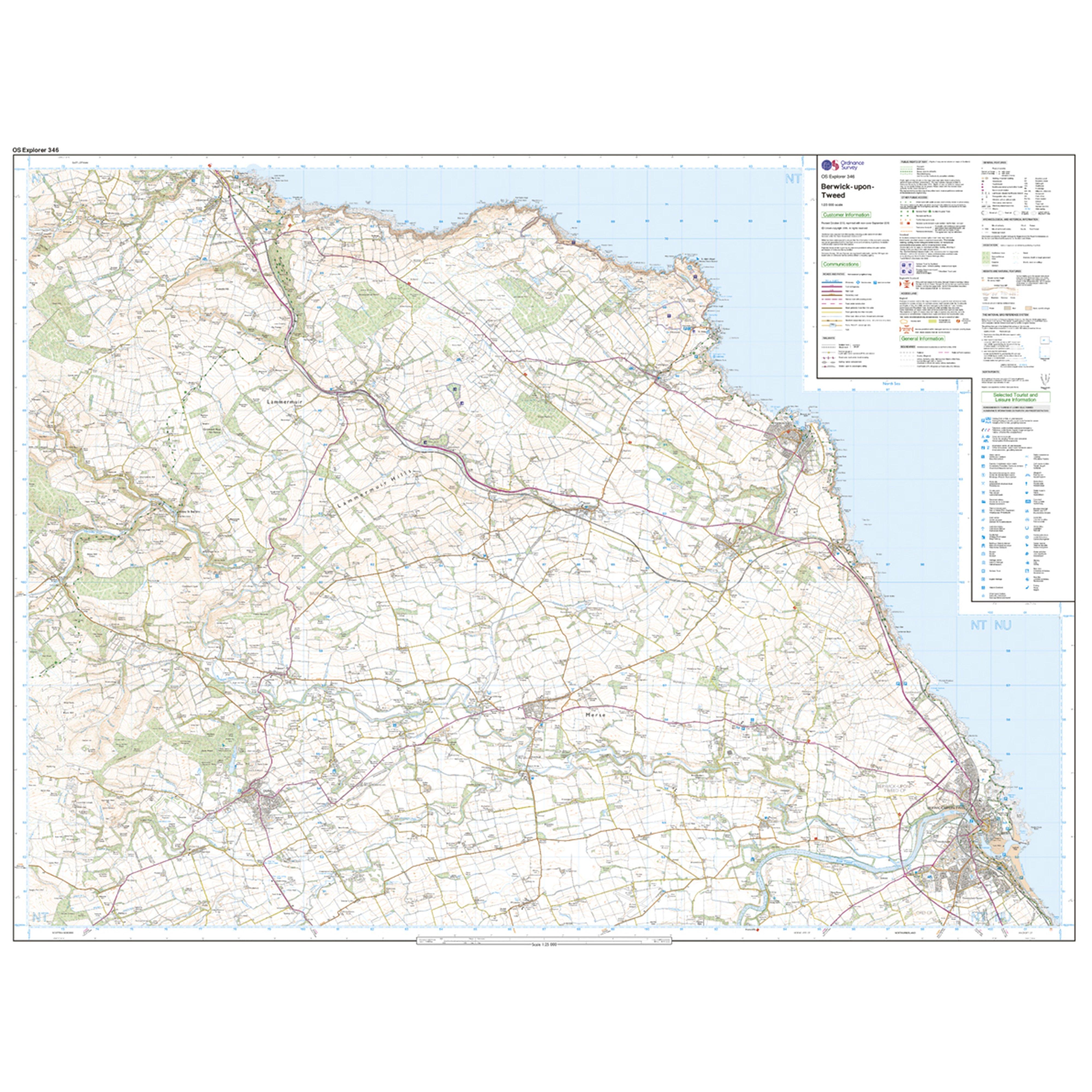 Explorer Active 346 Berwick-upon-Tweed Map With Digital Version