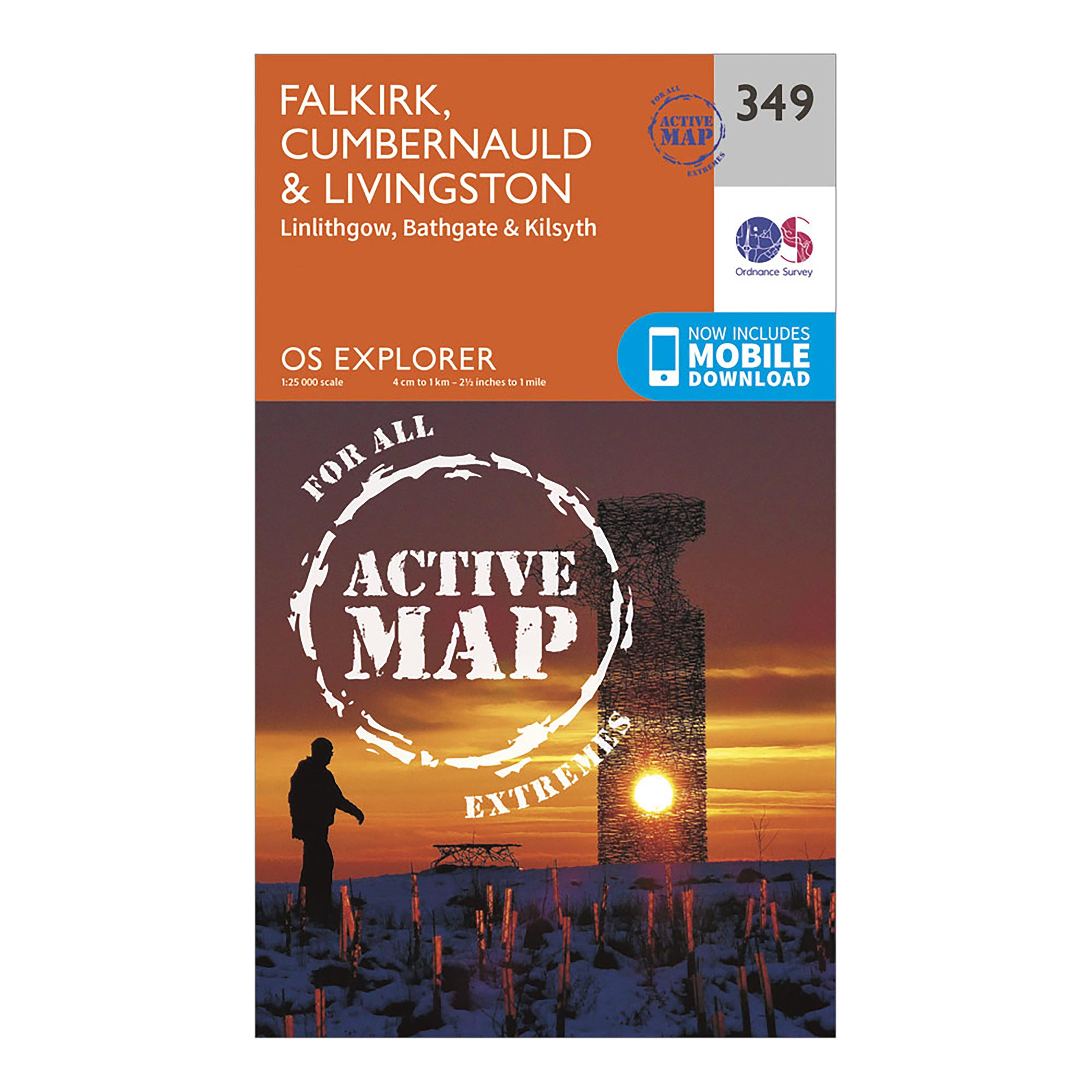 Explorer Active 349 Falkirk, Cumbernauld & Livingston Map With Digital Version