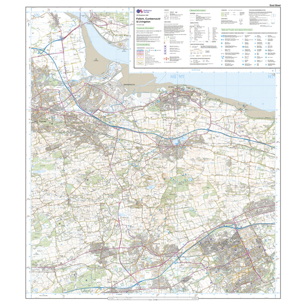 Explorer Active 349 Falkirk, Cumbernauld & Livingston Map With Digital Version