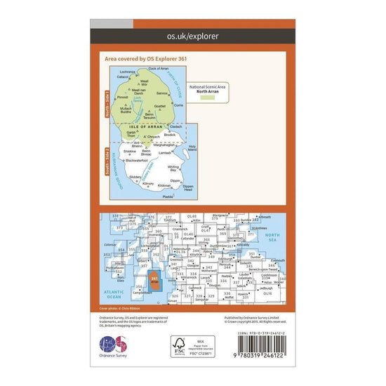 Explorer 361 Isle of Arran Map With Digital Version