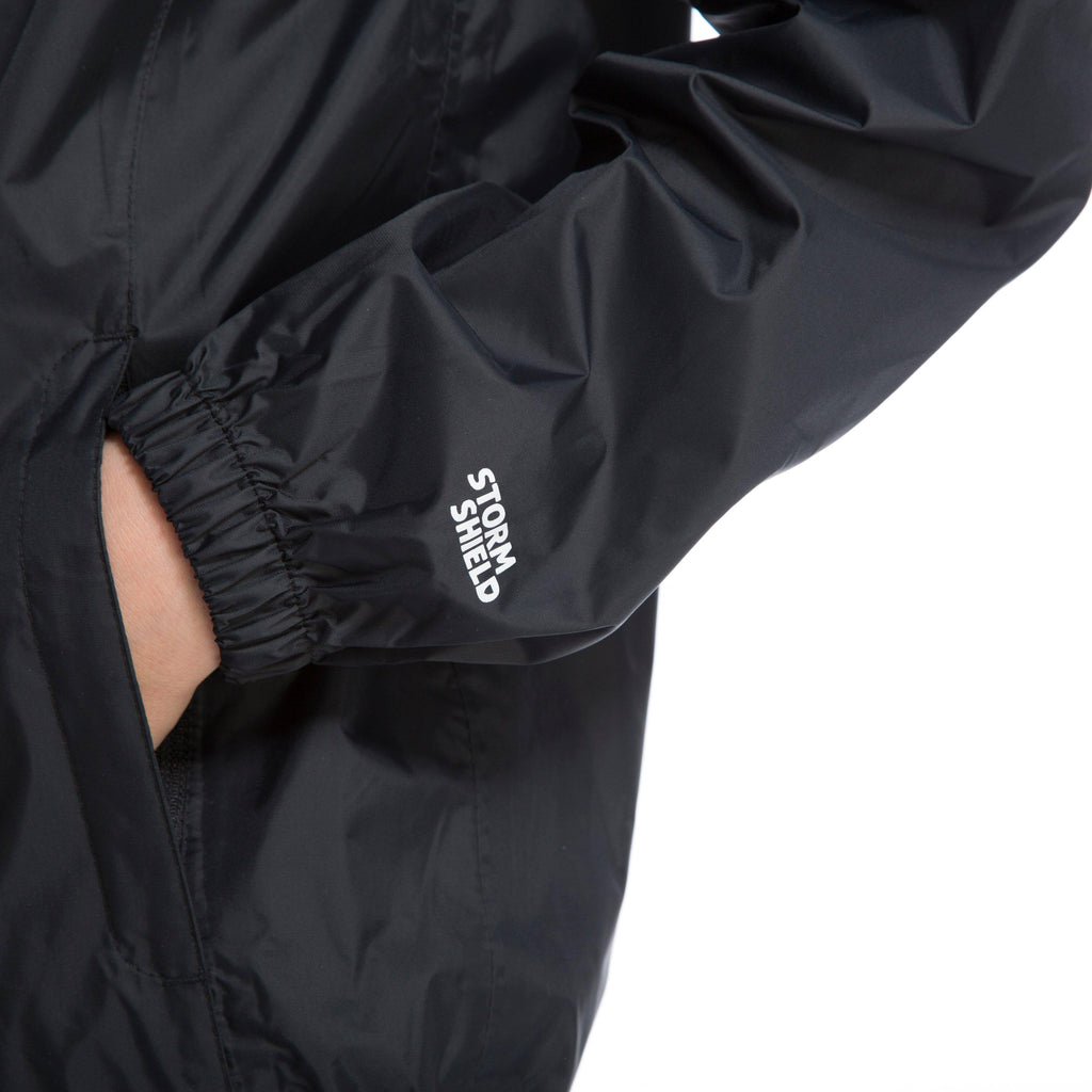 Kids Packable Waterproof Jacket Black