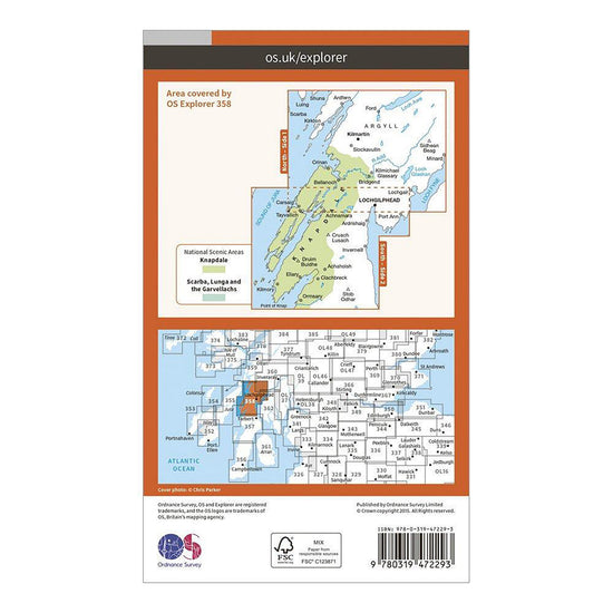 Explorer Active 358 Lochgilphead & Knapdale North Map With Digital Version