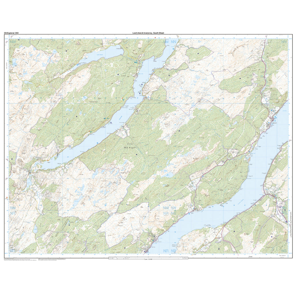 Explorer Active 360 Loch Awe & Inveraray Map With Digital Version