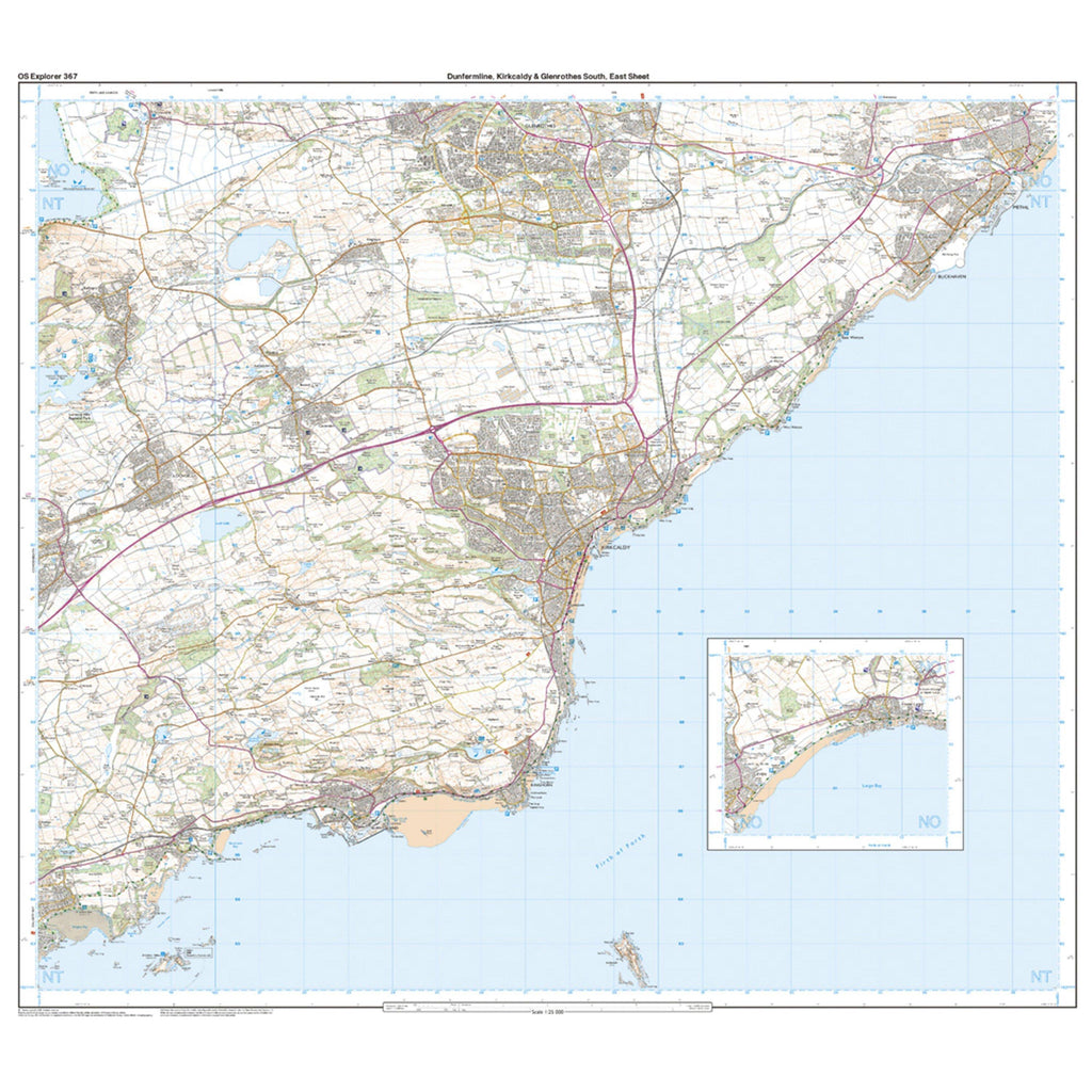 Explorer Active 367 Dunfermline, Kirkcaldy & Glenrothes South Map With Digital Version