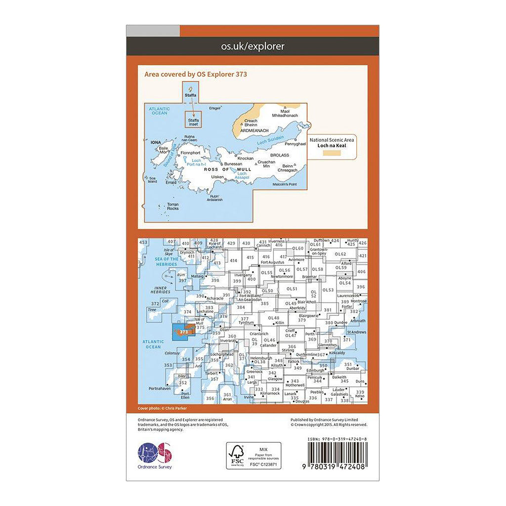 Explorer Active 373 Iona, Staffa & Ross of Mull Map With Digital Version