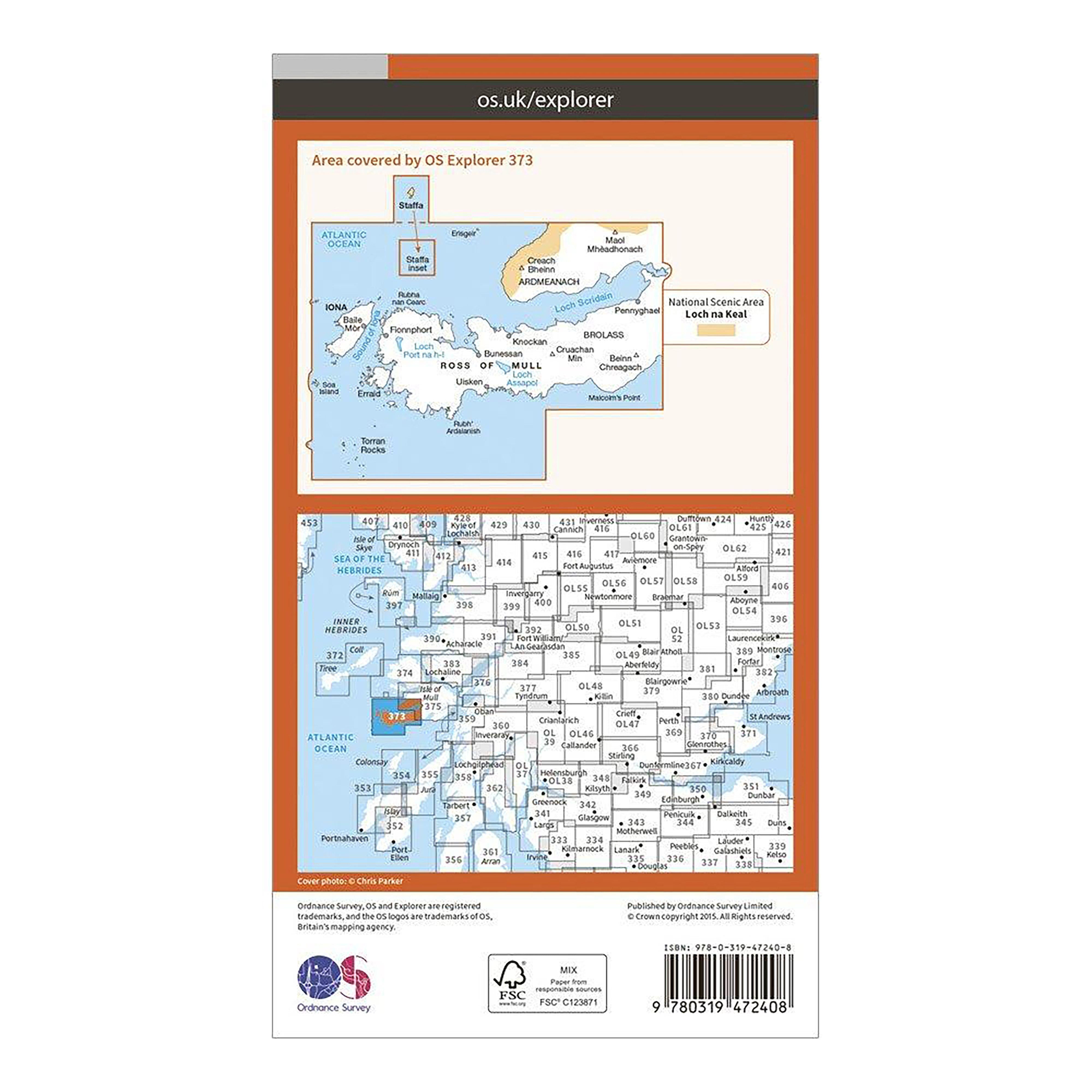 Explorer Active 373 Iona, Staffa & Ross of Mull Map With Digital Version