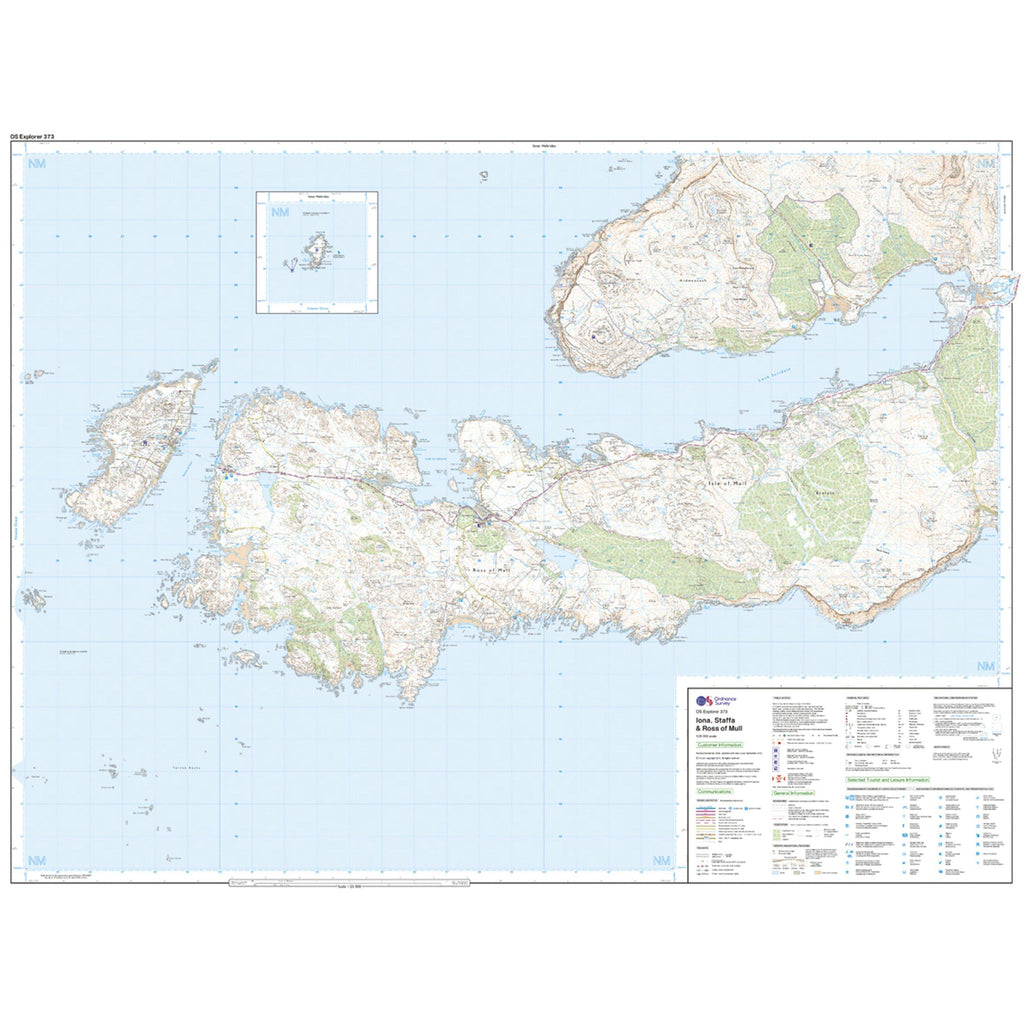 Explorer Active 373 Iona, Staffa & Ross of Mull Map With Digital Version