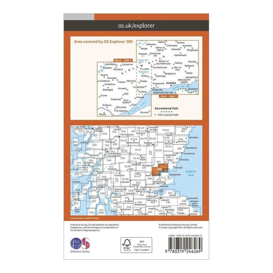 Explorer 380 Dundee & Sidlaw Hills Map With Digital Version