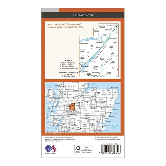 Explorer Active 400 Loch Lochy & Glen Roy Map With Digital Version