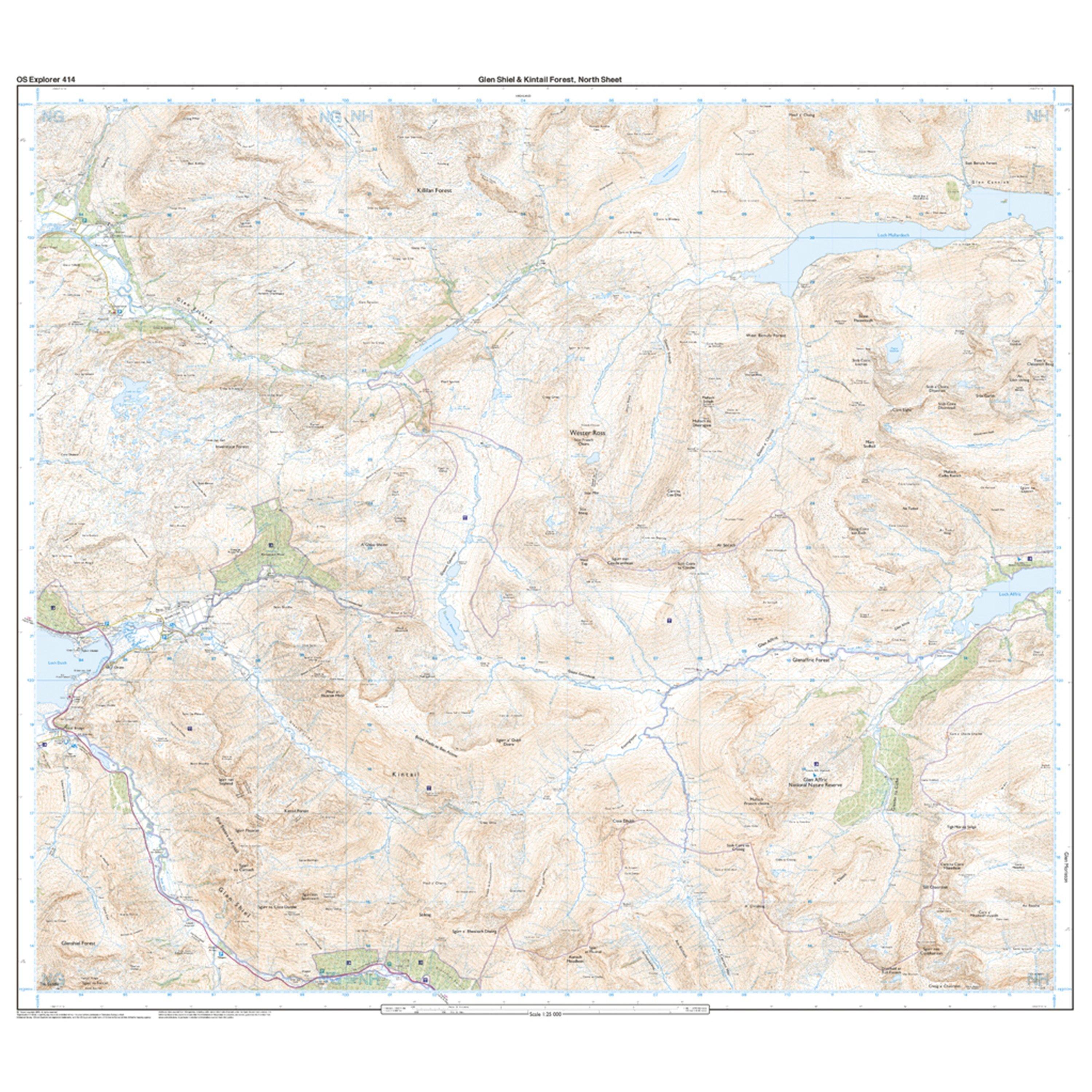 Explorer Active 414 Glan Shiel & Kintail Forest Map With Digital Version