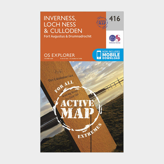 Explorer Active 416 Inverness, Loch Ness & Culloden Map With Digital Version