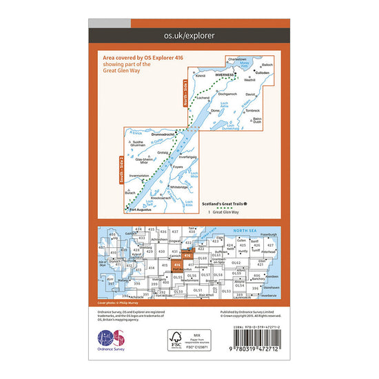 Explorer Active 416 Inverness, Loch Ness & Culloden Map With Digital Version