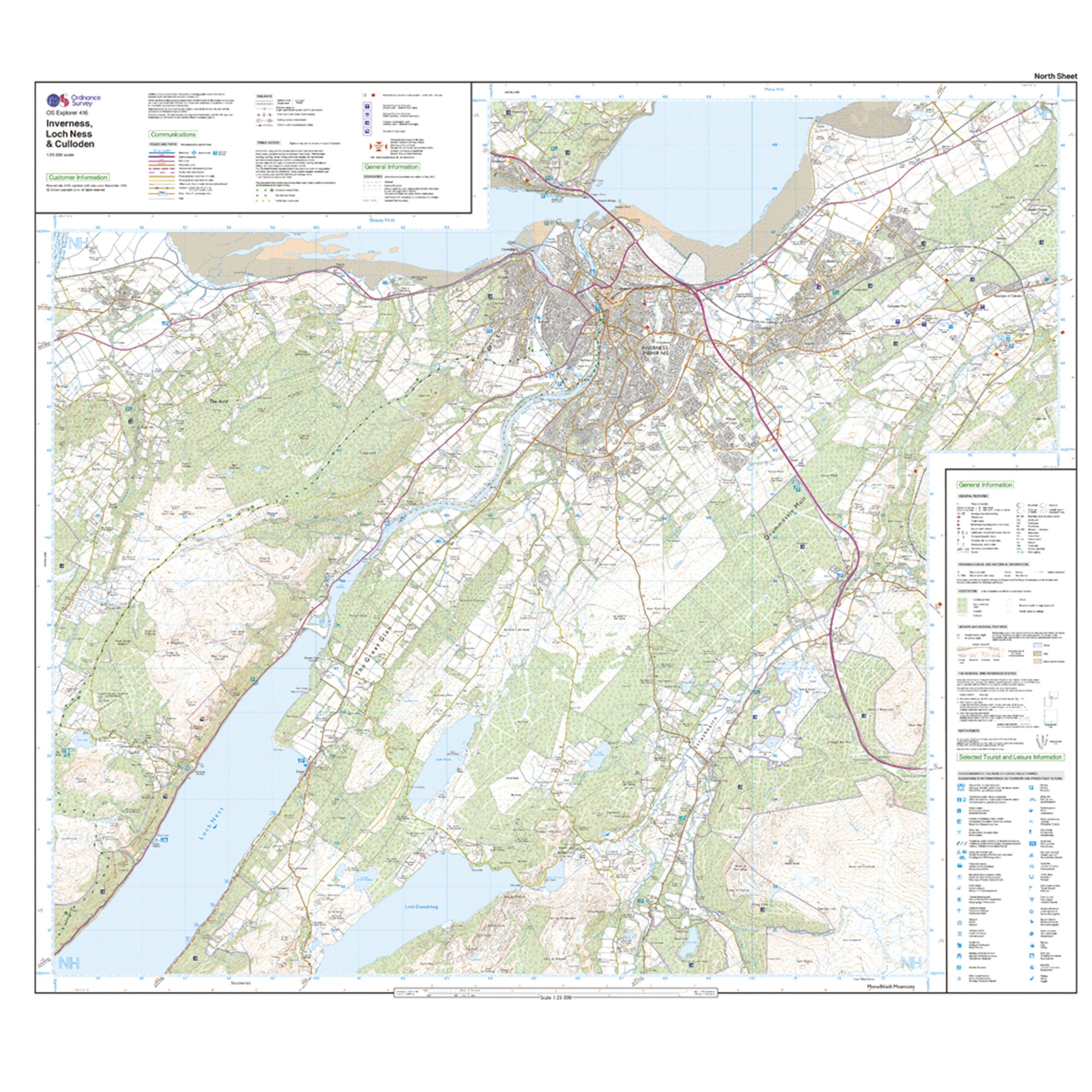 Explorer Active 416 Inverness, Loch Ness & Culloden Map With Digital Version