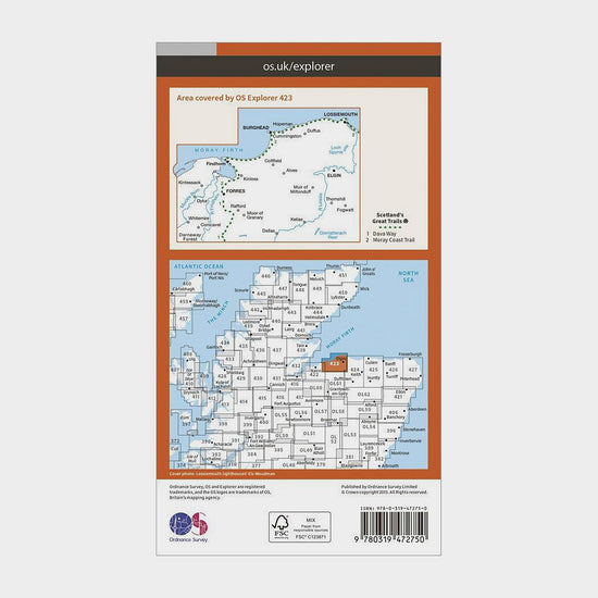 Explorer Active 423 Elgin, Forres & Lossiemouth Map With Digital Version