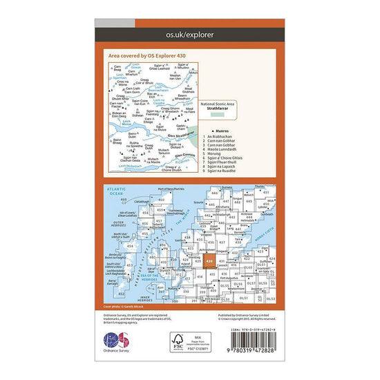 Explorer Active 430 Loch Monar, Glen Cannich & Glen Strathfarrar Map With Digital Version