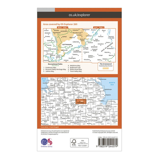 Explorer 260 Nottingham Map With Digital Version