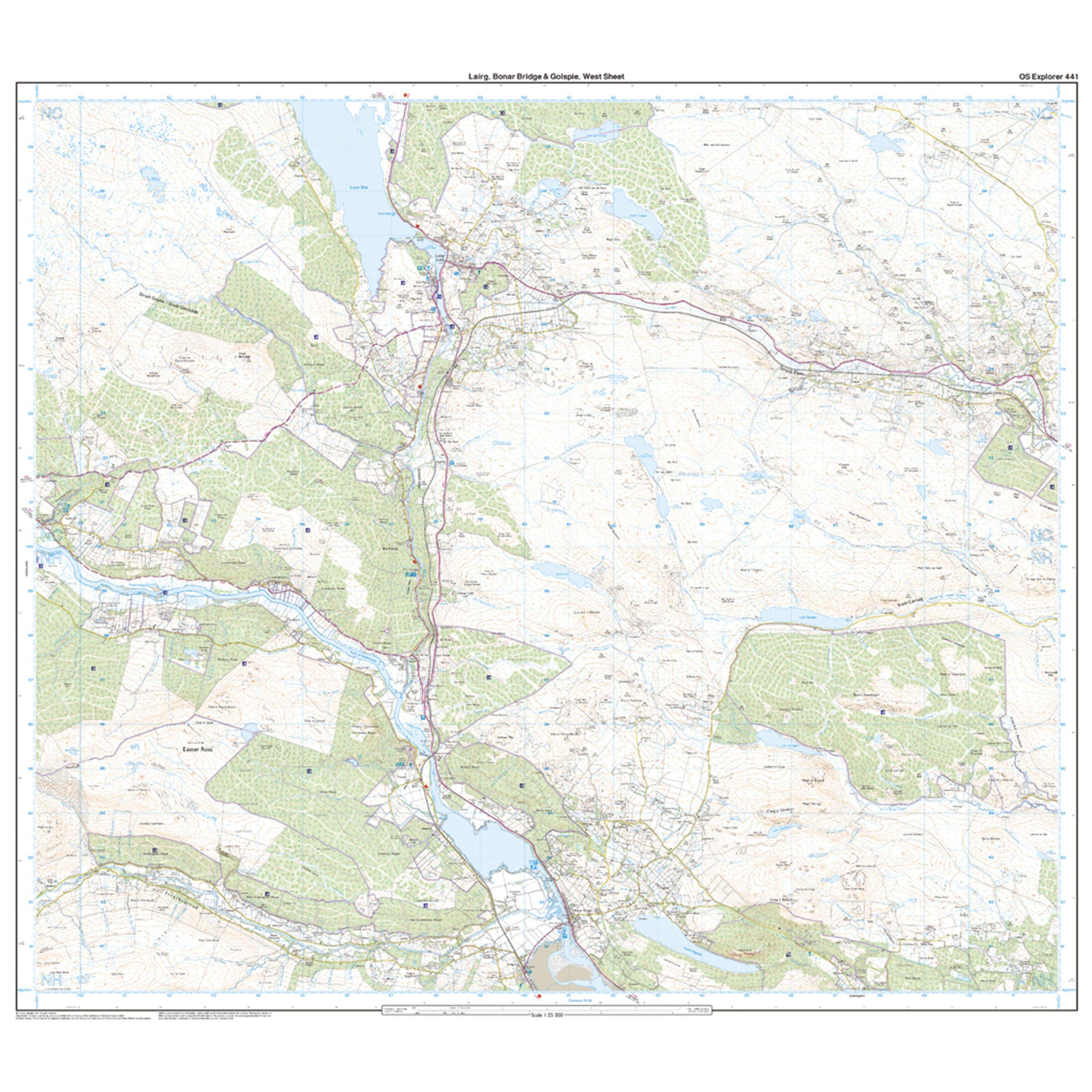 Explorer Active 441 Lairg, Bonar Bridge & Golspie Map With Digital Version