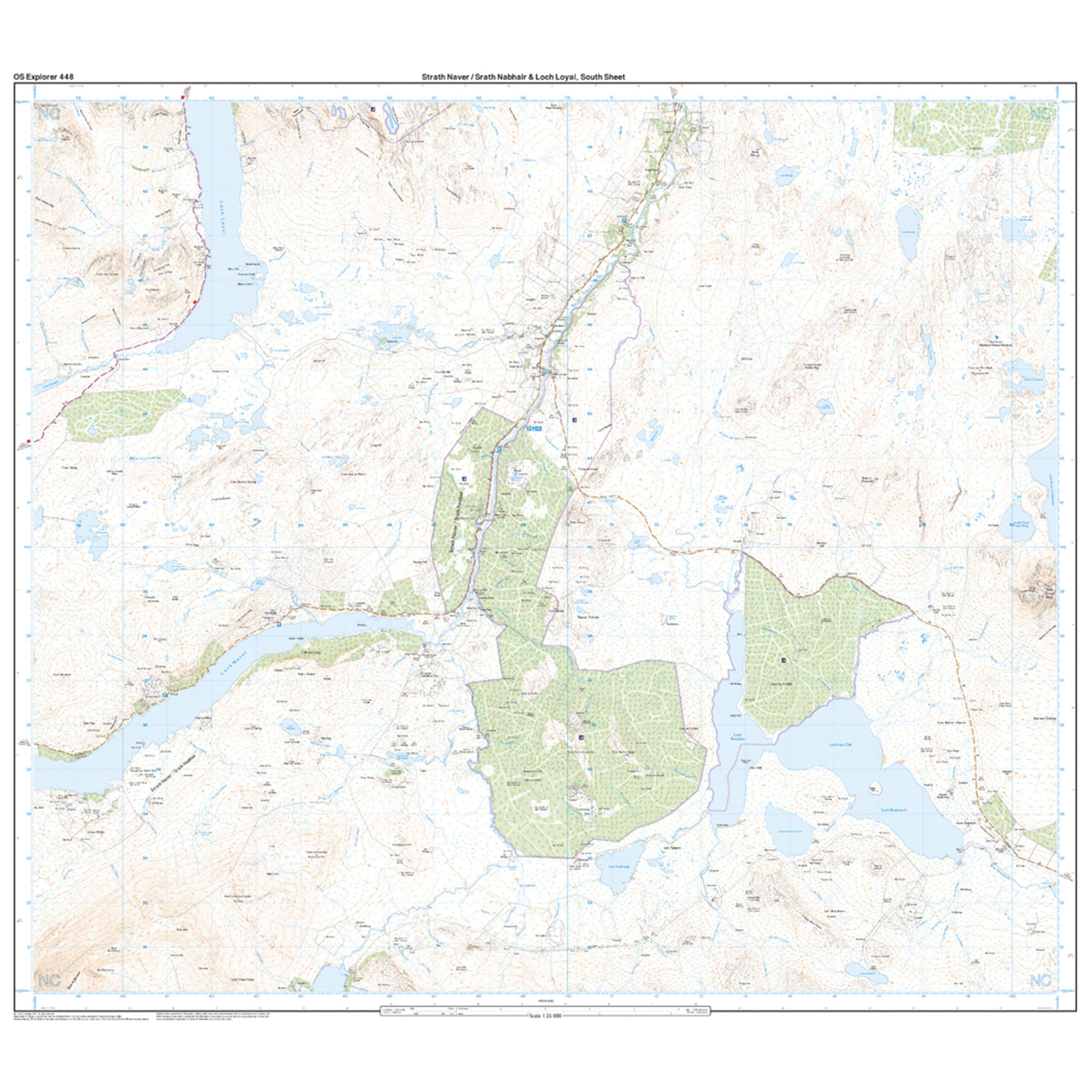 Explorer Active 448 Strath Naver & Loch Loyal Map With Digital Version