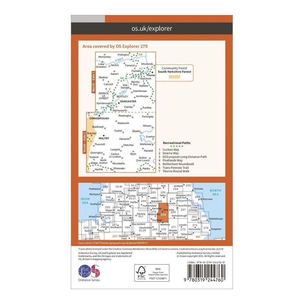 Explorer 279 Doncaster Map With Digital Version