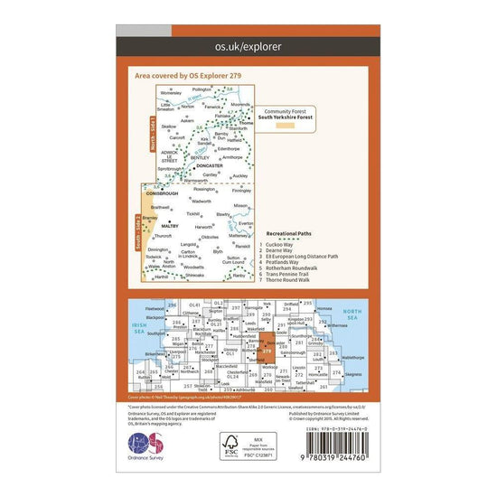 Explorer 279 Doncaster Map With Digital Version
